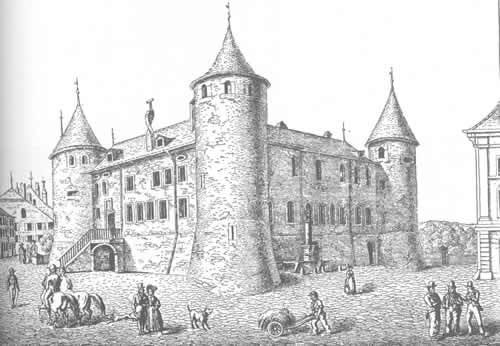 Le château d'Yverdon vers 1830