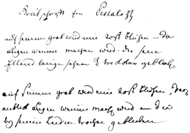 Deux versions écrites par lui-même de son inscription tombale, vers 1818